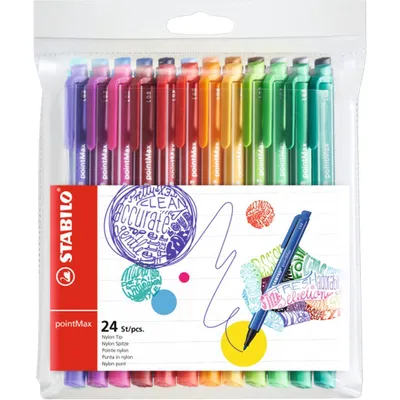 Produktbild von Filzschreiber - STABILO pointMax - 24er Pack - mit 24 verschiedenen Farben