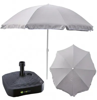 Zdjęcie produktu dla Parasol ogrodowy plażowy 240cm duży łamany z podstawą stojak kwadrat zestaw