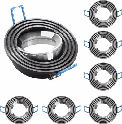 Produktbild von 6x Einbaurahmen GU10 SET 73mm inkl GU10 Fassung 6342