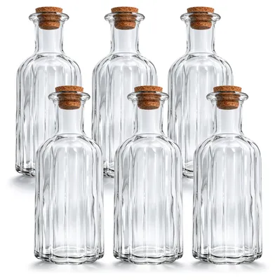 Produktbild von COM-FOUR® 6x Glasflasche 450 ml mit Korken - leere Flasche mit Korkenverschluss