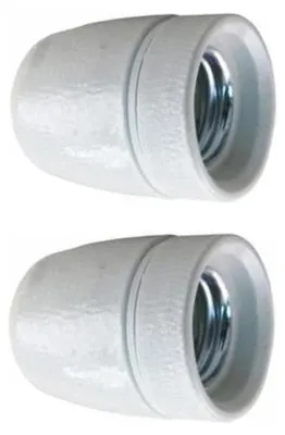 Productafbeelding van Lamphouder porselein - 3/8 - E27 - Wit - Per 2 stuks