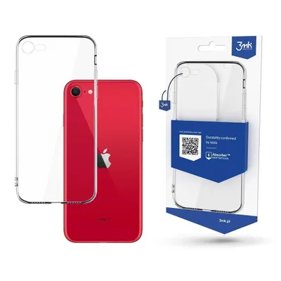 A red iPhone and a clear phone case are displayed next to the product packaging.