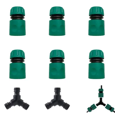 Productafbeelding van 8-delige set slangaansluitingen met Y-stuk voor 1/2 inch tuinslang