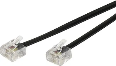 Produktbild von VIVanco™Hochwertiges ISDN Anschlusskabel 6m, kompatibel mit RJ45 Geräten, F/UTP geschirmt, 8-polig, vollgeschirmt, schwarz