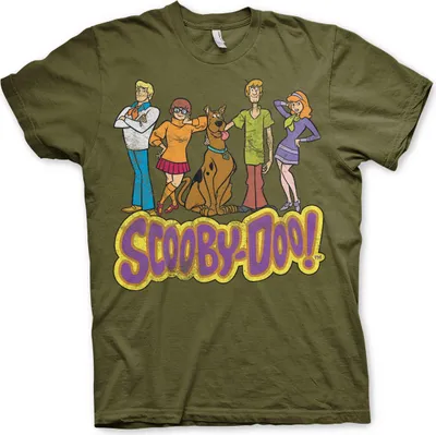 Produktbild von Team Scooby Doo Distressed T-Shirt - Medium - Olive
