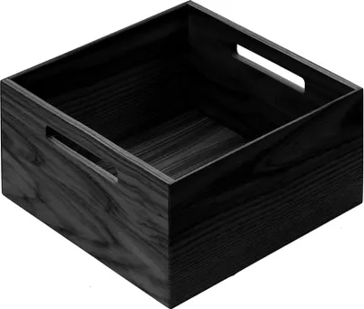 Productafbeelding van Houten doos, 24x12x24 cm, functionele lade-inlegger, uitschuifbaar, zwart essen