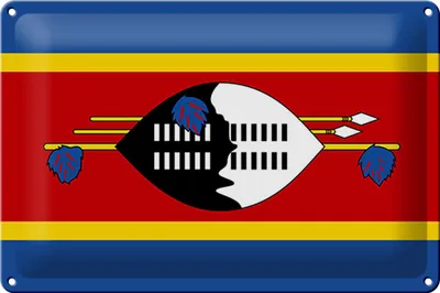 Produktbild von Blechschild Flagge Swasiland 30x20cm Flag of Eswatini