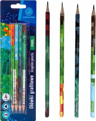 Produktbild von 4 Stück Pixel Astrapen HB-Bleistifte, dreieckig, in Blisterverpackung