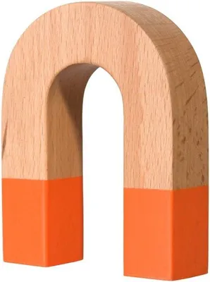 Produktbild von Famanu Hufeisen Magnet Glücksbringer Dekoration Küchenzubehör - Doppelmagnet 8,5 x 6,5 cm Orange