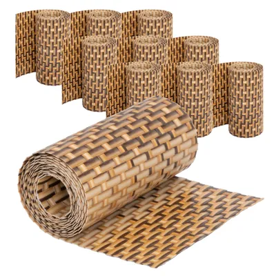 Produktbild von Jardinion Sichtschutzstreifen Rattan Optik 250 x 19cm, 10 Stück (25m) Hellbraun Sichtschutz, Balkon Sichtschutz, Terrasse- und Gartenzaun Sichtschutz