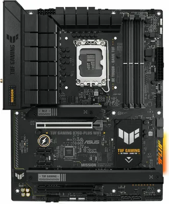 Produktbild von ASUS TUF Gaming B760M-Plus WIFI, Intel, LGA 1700, Intel® Celeron®, Intel® Core™ i3, Intel® Core™ i5, Intel® Core™ i7, Intel® Core™ i9, LGA 1700, DDR5-SDRAM, 128 GB