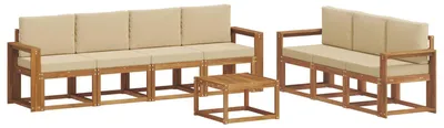 Immagine prodotto di vidaXL Set di divani da esterno, 8 pezzi, colore naturale e beige