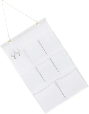 Produktbild von Hängender Wandorganizer, Hängender Kleiderschrankbeutel mit Holzstange, sieben Taschen für diverse Gegenstände