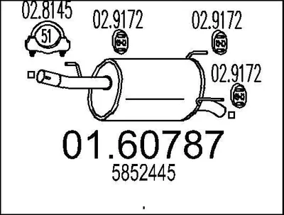Produktbild von MTS 01.60787 Endschalldämpfer für OPEL Meriva A (X03) Auspuff