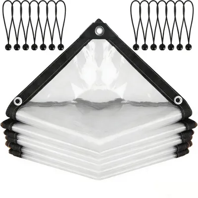 Produktbild von Transparente Wasserdichte Plane mit Ösen, 3 x 4 m