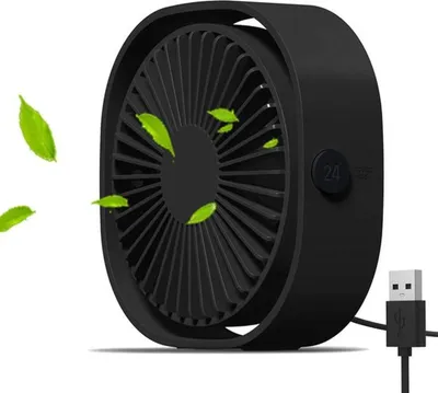 Zdjęcie produktu dla Azomor – cichy i kompaktowy biurkowy wentylator USB z obrotem o 360 stopni, idealny na każdą porę roku