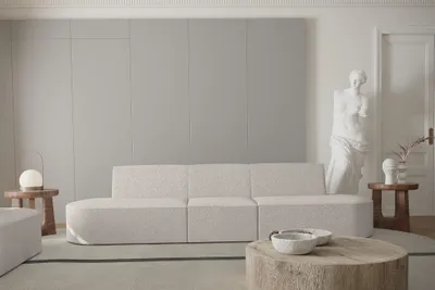 Produktbild von Sofa Designersofa 3-Sitzer MILOT in Stoff Ascot Bukla Beige