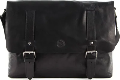 Produktbild von SADDLER Leder Laptoptasche Umhängetasche mit Laptopfach Ryan Messenger Bag Black schwarz