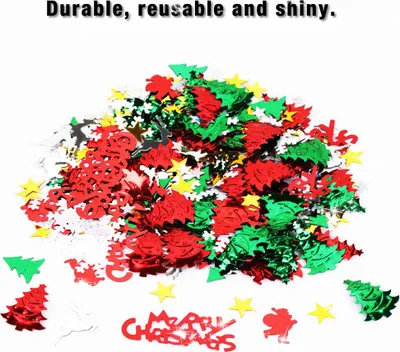Image de Décoration de table de fête avec confettis lumineux au design symbolique de Noël (#07)
