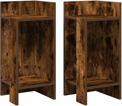 Produktbild von vidaXL Beistelltische 2 Stk. mit Ablage Räuchereiche 25,5x27x60 cm