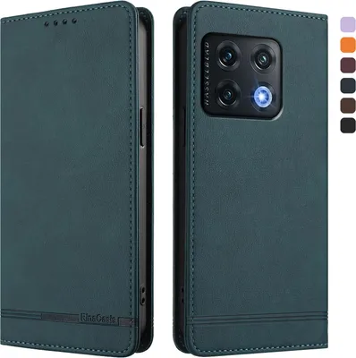 Produktbild von Hülle für OnePlus 10 Pro, Retro Kunstleder Ständer Klapphülle mit Kartenfächer und Magnetische Grün