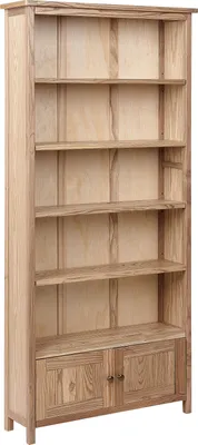 Produktbild von BELIANI Bücherregal Hellbraun aus Natürlichem Holz mit 5 Aufbewahrungsfächern 2 Türen Rustikal für Wohnzimmer Schlafzimmer