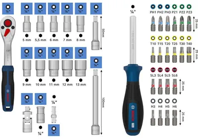 Produktbild von 1/4"-Ratschen-Set, 37-tlg.