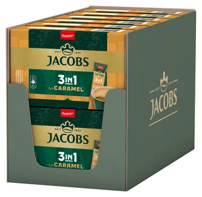 Produktbild von JACOBS Löskaffee 3in1 Typ Caramel 12x10 Getränke Sticks löslicher Kaffee Instant