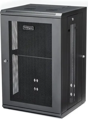 Produktbild von StarTech.com 18HE 19 Zoll Wand Netzwerkschrank - 40,5cm tiefes, mit Scharnieren versehenes, abschließbares IT/Netzwerk rack - inkl. Fachboden und perforierten Seitenwänden - vormontiert (RK1820WALHM) - Schrank für Rack-Gehäuse - geeignet für Wandmontage -