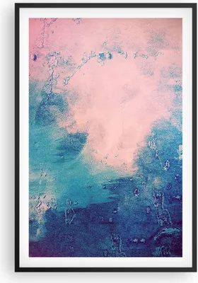 Produktbild von Gerahmtes Poster - Schwarzer Rahmen - Abstraktion Rosa Blau - 61x91,5 cm - Wand Bild - Wanddeko - Wandbilder - Kunstposter - Wandposter - Bilderrahmen - Bilder - Kunstdruck - P2BPA61x91-4856