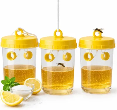 Produktbild von 3x Wespenfalle für Outdoor – Fliegenfalle & Wespenabwehr für Garten, Terrasse und Balkon – Wiederverwendbare Insektenfalle (3x)