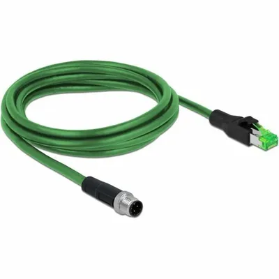 Produktbild von DELOCK Netzwerkkabel M12 4 Pin D-kodiert > RJ45 St PVC 2m