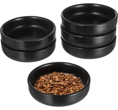 Obrázek produktu pro Keramické misky na omáčky Wasabi Sushi, černé, 70 ml, 6 ks