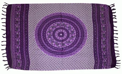 Produktbild von Sarong Pareo Wickelrock Wickeltuch Strandtuch Handtuch Stola Tuch Schal Badebekleidung 140x120 cm, lila