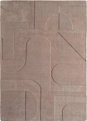 Image de Pompei Yum tapis poils ras rectangle 140x200cm beige