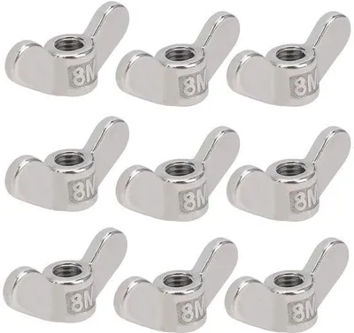 Immagine prodotto di Set da 10 dadi ad alette in acciaio 304 M8 da 8 mm / 0,031 pollici - Elementi di fissaggio per dadi ad alette