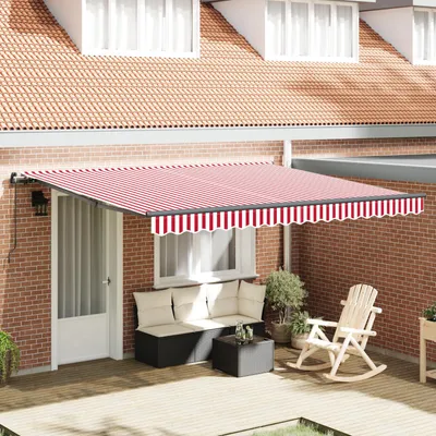 Obrázok produktu pre vidaXL Rozťahovacia markíza, červená a biela, 400 x 300 cm