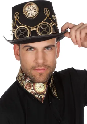 Image de Montre Steampunk cylindrique noir et or