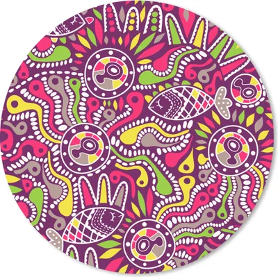 Produktbild von MuchoWow® Mauspad Mousepad Fische - Neon - Regenbogen - Muster 20x20 cm - Mousepads - Maus Mat - Pad - Mausunterlage - Schreibtischmatte