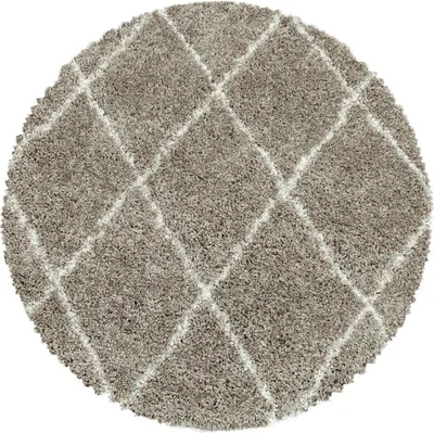 Produktbild von Hochflor Teppich Adriana rund, Farbe: Beige, Größe:80 cm rund