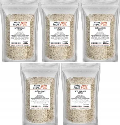 Zdjęcie produktu dla RYŻ BASMATI 5kg Naturalny biały ryż długoziarnisty wysoka jakość Kol-Pol