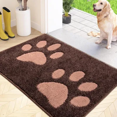 Productafbeelding van Wasbare vuilafschuifmat, 50 x 80 cm, bruin, antislip, absorberend