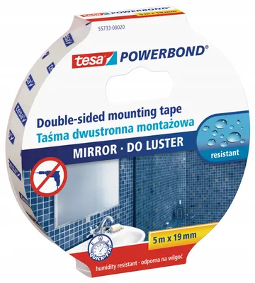 Image de Tesa ruban double face powerbond 5m x 19mm pour miroirs