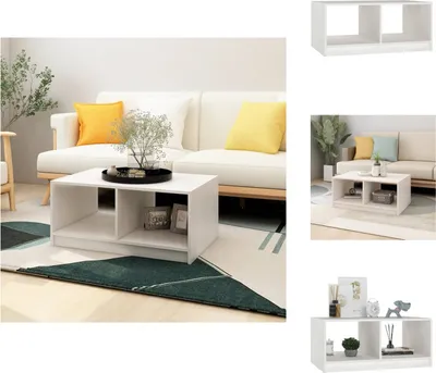 Produktbild von vidaXL Couchtisch Weiß 75x50x33,5 cm Massivholz Kiefer -  Couchtische