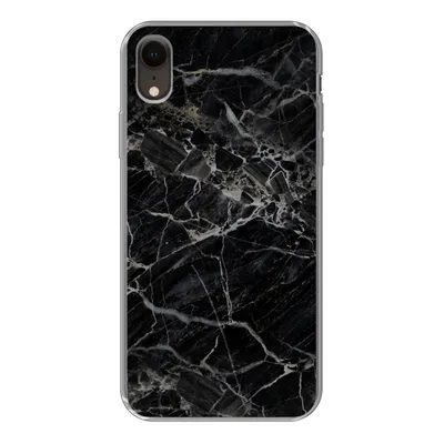 Produktbild von MuchoWow® Handyhülle Schutzhülle Hülle für iPhone XR Marmor - Schwarz - Weiß Silikon Softcase Handy Hülle - Schutzdeckel