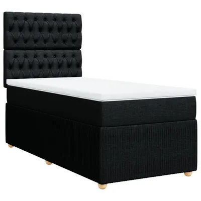 Produktbild von Boxspringbett mit Matratze Schwarz 90x190 cm Stoff