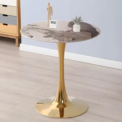 Produktbild von 360Home Tisch Rund Couchtisch für Zuhause Kaffee Minimalis Gold 60*75cm