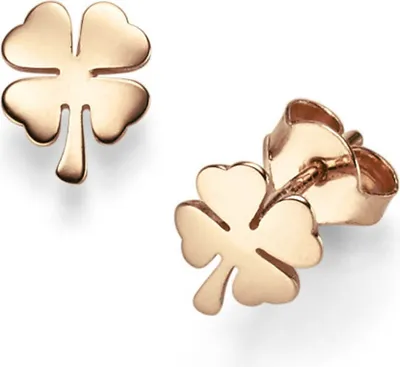 Produktbild von Ohrringe Ohrstecker 7,5mm Kleeblatt Glückssymbol aus 585 Gold Rotgold