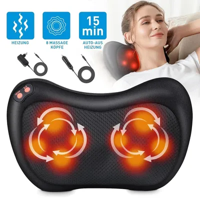 Produktbild von Shiatsu Massagekissen Wärmekissen Massage Gerät Wellness Nacken für Büro Zuhause