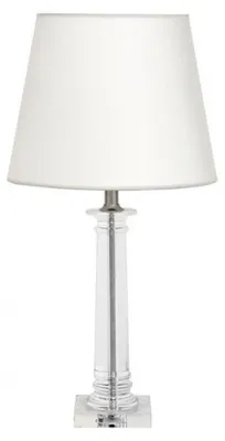 Zdjęcie produktu dla Lampa stołowa Casa Padrino, wykonana z niklu i kryształowego szkła, o średnicy 13 cm i wysokości 70 cm